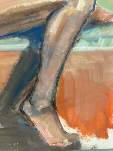 Peinture Gouache Art Corps 1970 Nu Nue Erotique Femme A Identifier