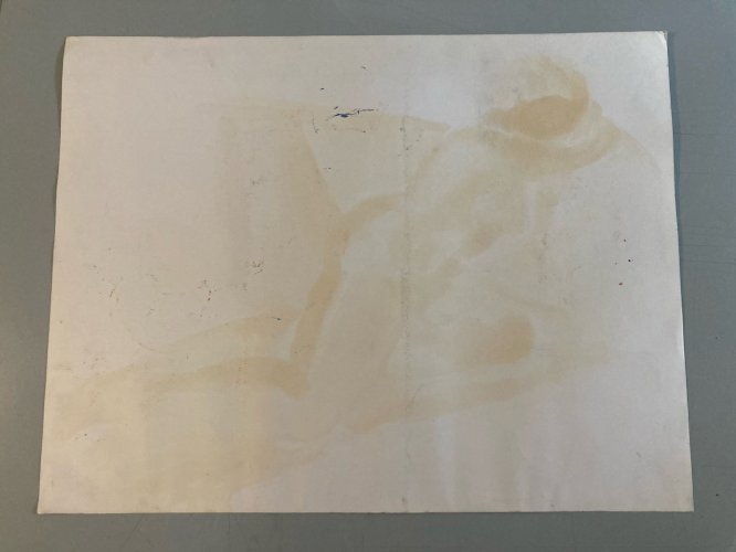 Peinture Gouache Art Corps 1970 Nu Nue Femme Erotique A Identifier