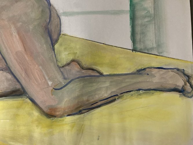 Peinture Gouache Art Fauve 1970 Nu Nue Erotique Femme Fauvisme XXe