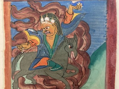 Gouache Painting Art India Illustration East Oriental Horse Rider
