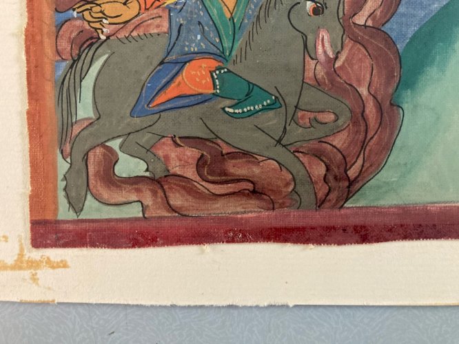 Peinture Gouache Art Inde Illustration Orient Orientaliste Cheval Cavalier