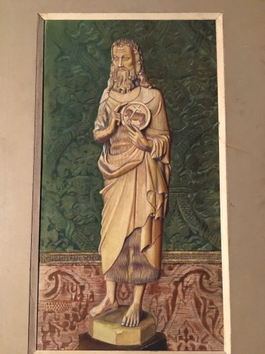 Peinture Gouache Carton Albert Jarach 1950 Nature Morte À La Statue Agneau XXe