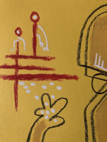 Peinture Gouache Crayon Expressionisme Cubiste Portrait Moderne Art Cubisme