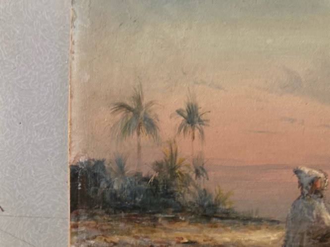 peinture Gouache Debut XXe Papier Fort Orientaliste Orientalisme Art Ancien