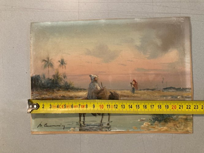 peinture Gouache Debut XXe Papier Fort Orientaliste Orientalisme Art Ancien