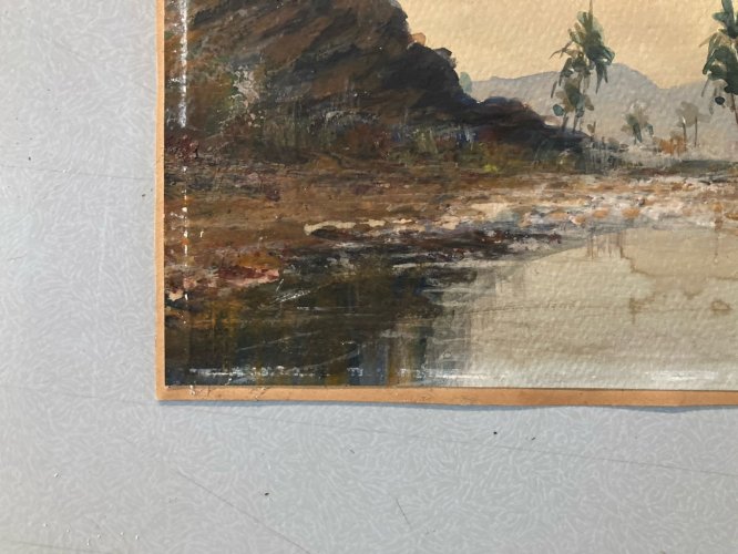 peinture Gouache Debut XXe Papier Fort Orientaliste Orientalisme Art Ancien