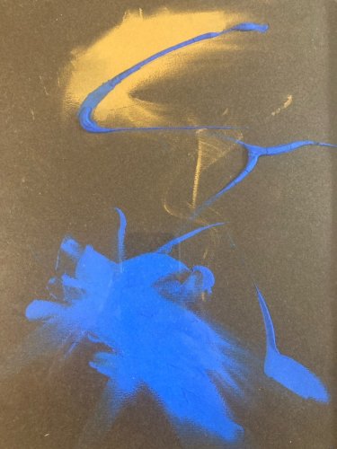 Peinture gouache dessin abstrait 1964 Papier Abstraction À Identifier Art