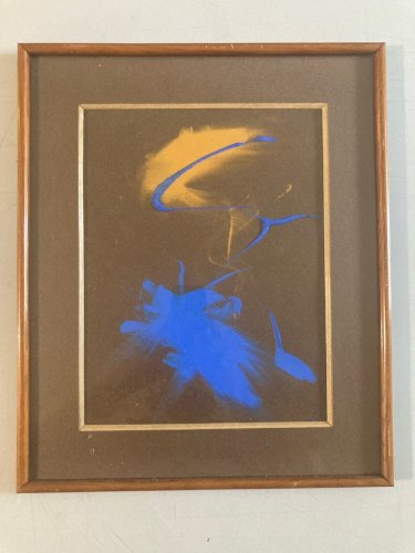 Peinture gouache dessin abstrait 1964 Papier Abstraction À Identifier Art