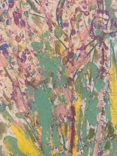 Peinture gouache dessin abstrait 1964 Papier Abstraction À Identifier