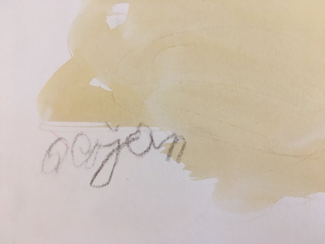 Peinture Gouache Dessin Aurel Cojan Expressionnisme Abstrait signé 1990 Roumanie