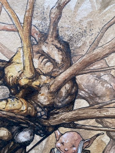 Peinture Gouache Encre Papier Heroic Fantasy Dessin Curiosité Troll Painting Art