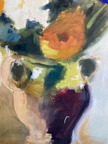 Peinture Gouache Fleur Fleurs Art Dessin Papier 1960 Art Vase Bouquet