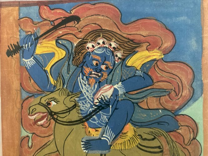 Peinture Gouache Inde Illustration Orient Orientaliste Cheval Cavalier Art
