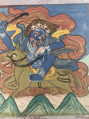 Peinture Gouache Inde Illustration Orient Orientaliste Cheval Cavalier Art