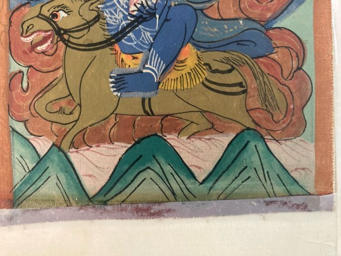 Peinture Gouache Inde Illustration Orient Orientaliste Cheval Cavalier Art