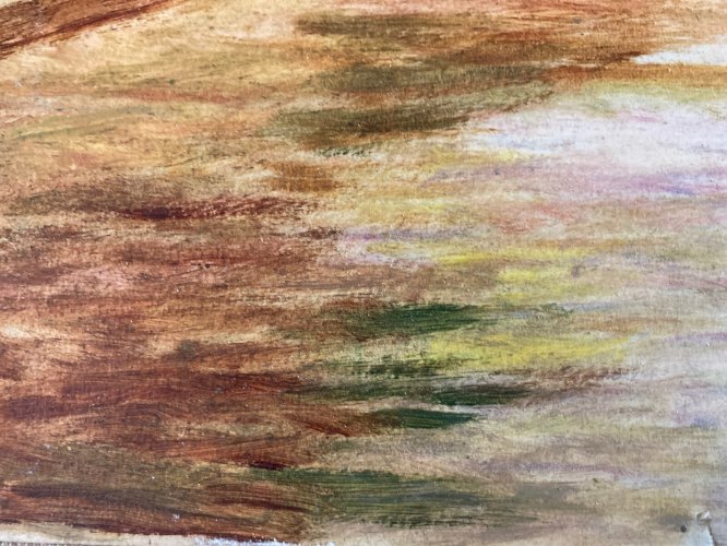 Peinture Gouache marouflée Toile 1920 Élysée Cavaillon Groupe Schnegg Art