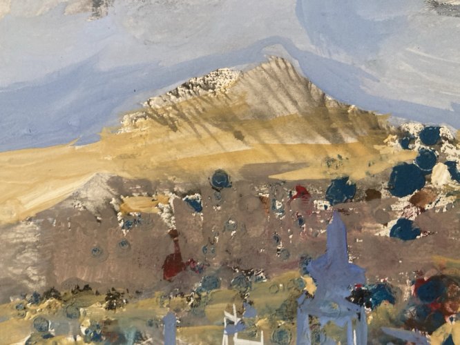 Peinture gouache Michel Henry (1928 2016) Almaden Espagne Manche 1950 Art