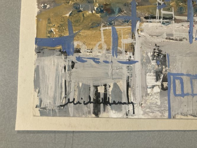 Peinture gouache Michel Henry (1928 2016) Almaden Espagne Manche 1950 Art