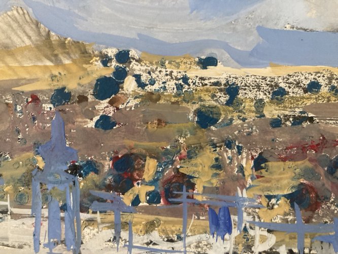 Peinture gouache Michel Henry (1928 2016) Almaden Espagne Manche 1950 Art