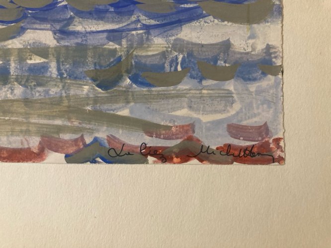 Peinture gouache Michel Henry (1928 2016) Lac De La Liez Port 1960 Art