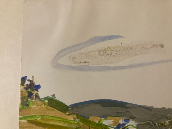 Peinture gouache Michel Henry (1928 2016) Lac De La Liez Port 1960 Art