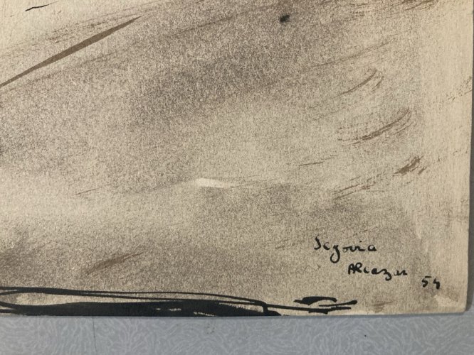 Peinture gouache Michel Henry (1928 2016) Segovie Segovia Alcazar 1954 Art