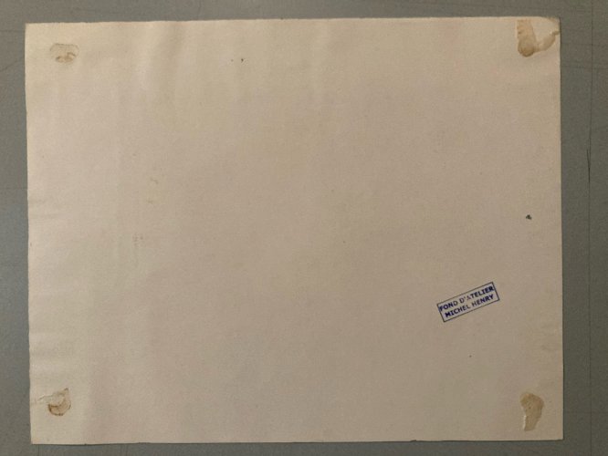 Peinture gouache Michel Henry Jardin Du Luxembourg ? Paris Grille 1955 France