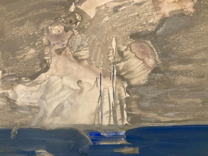 Peinture gouache Michel Henry Marine Bateau Mer Ocean Port 1955 Dessin Art