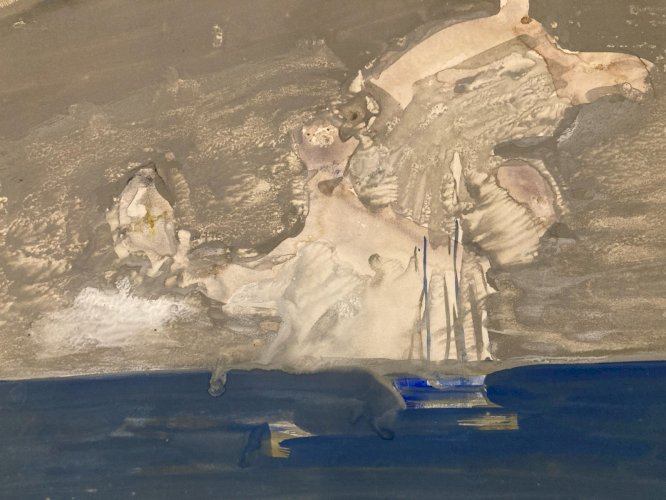 Peinture gouache Michel Henry Marine Bateau Mer Ocean Port 1955 Dessin Art