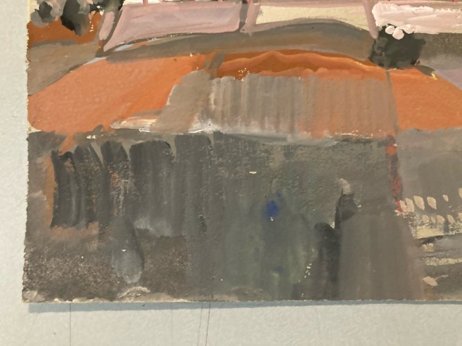 Peinture gouache Michel Henry Saint Paul De Vence Provence Village Art Original