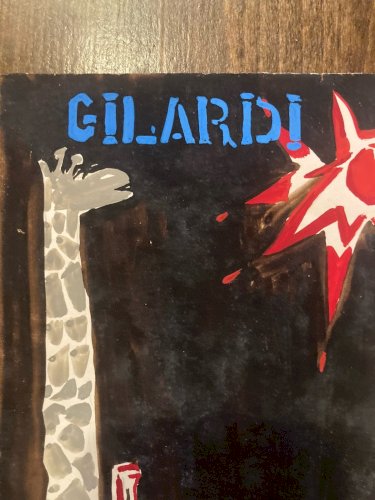 Peinture gouache Michel Henry Vin Ensoleillé Gilardi 1960 Affiche Ancien Girafe