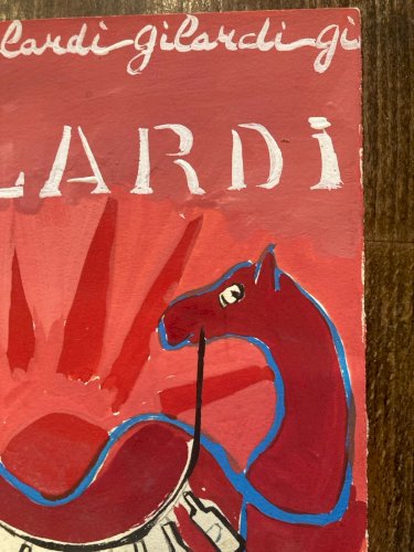 Peinture gouache Michel Henry Vin Ensoleillé Gilardi 1960 Affiche Chameau Ancien