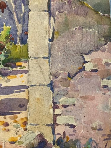 peinture Gouache Papier 1930 paysage Fauve Fauvisme Charles BLOCTEUR Painting