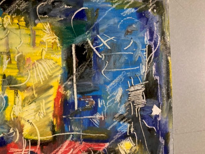 Peinture Gouache Papier Abstrait Abstraction Lyrique 1980 Art Dessin