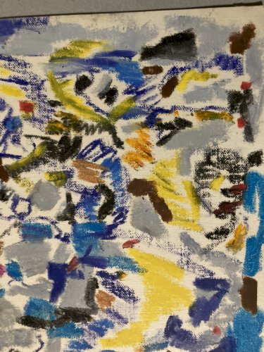 Peinture Gouache Papier Abstrait Abstraction Lyrique 1980 Dessin Art