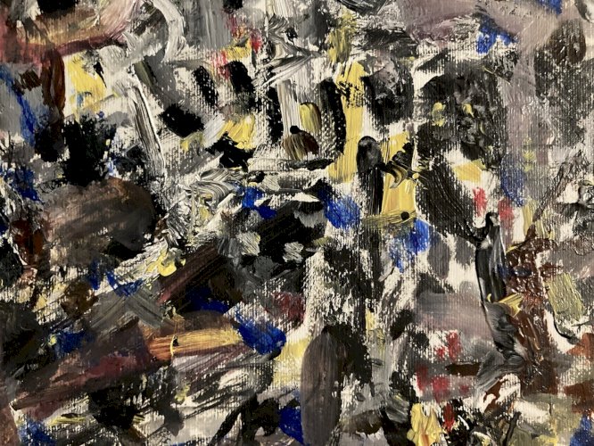 Peinture Gouache Papier Abstrait Abstraction Lyrique 1980 Non Signé