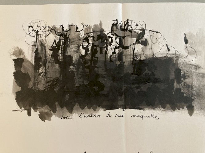 Peinture Gouache Papier Encre Dessin Art Curiosité Curiosa 1980 À Identifier XXe