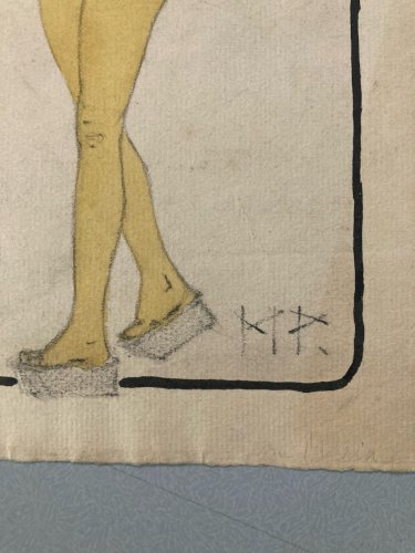 Peinture Gouache Papier Femme Japon  À Identifier Art 1900 Painting Ancien MP