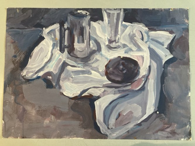 Peinture Gouache Papier Nature Morte Expressionniste, Expressionnisme Art