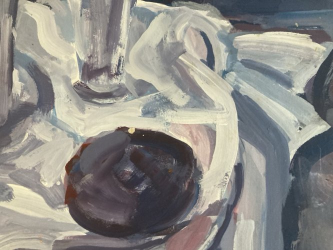 Peinture Gouache Papier Nature Morte Expressionniste, Expressionnisme Art