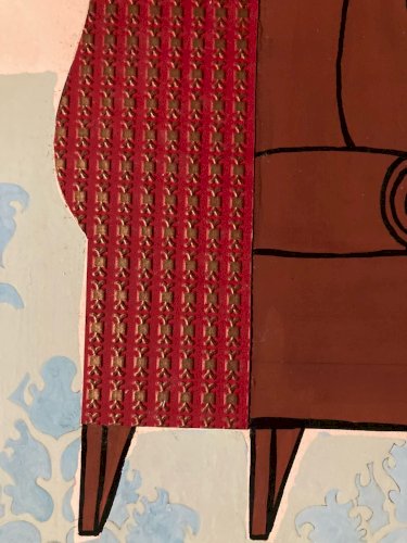 Peinture Gouache  Projet Publicité 1960 Salon Des Antiquaire Petit Palais