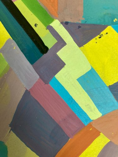 Peinture Gouache Sur Papier 1930 Jeanne Kosnick Kloss Abstrait Tampon