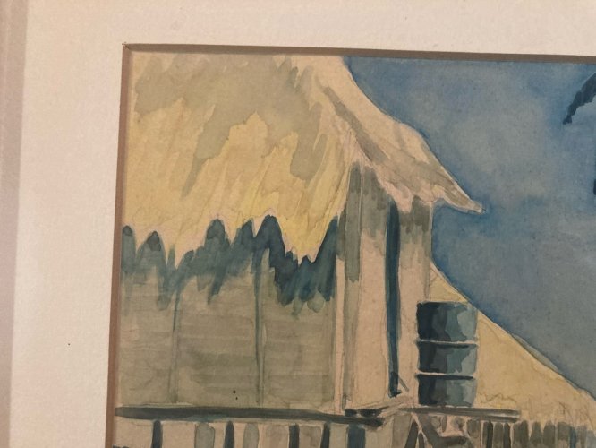 Peinture Gouache Tahiti 1955 Art Expressionnisme Fraenkel Painting Ancien Old