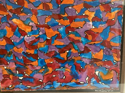 Peinture Gouache Willy ANTHOONS Abstrait 1960 Abstraction Art Ancien XXe