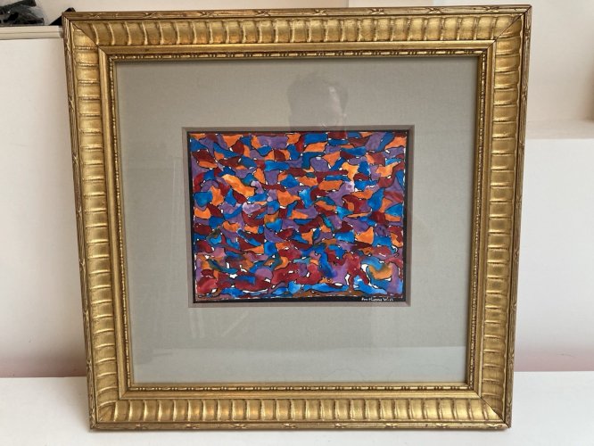 Peinture Gouache Willy ANTHOONS Abstrait 1960 Abstraction Art Ancien XXe