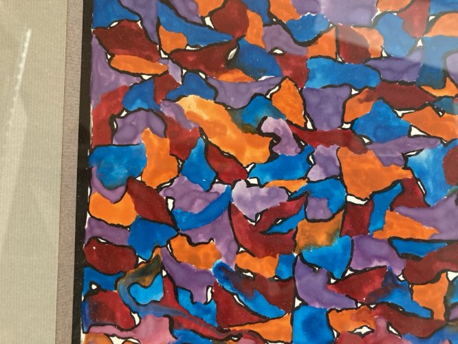 Peinture Gouache Willy ANTHOONS Abstrait 1960 Abstraction Art Ancien XXe