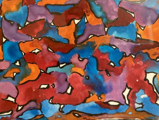 Peinture Gouache Willy ANTHOONS Abstrait 1960 Abstraction Art Ancien XXe