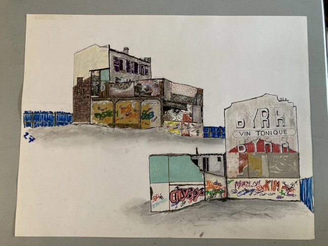 Peinture Graffiti Byrr Vin Graff Street Art Architecture Art 1980 Chantier XXe