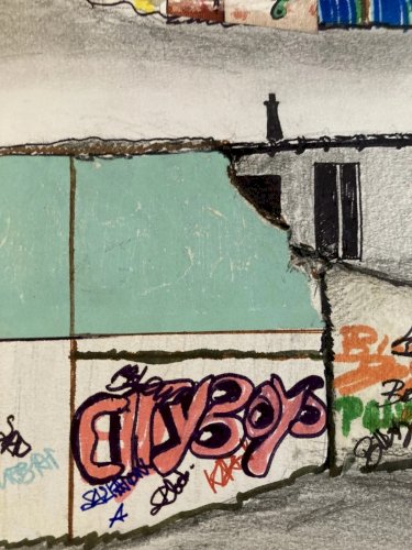 Peinture Graffiti Byrr Vin Graff Street Art Architecture Art 1980 Chantier XXe