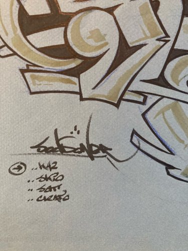 Peinture Graffiti Graff Street Art 1980 XXe Signé A Identifier Painting Lettrage